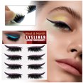 thumbnail image 4 of Fake Eyelash Eyeliner Sticker Kit - 2 in 1 Reusable Lash Stickers 4 Pair Self Adhesive Cat Eye False Eyelashes Makeup Set for Women Party Halloween Cosplay Birthday Beauty Gift Set, 4 of 6