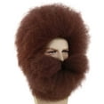 thumbnail image 2 of HPO Adult Men Brown Colour Straight Spiked Wild man Cosplay & Halloween Wig with Beard set, 2 of 9