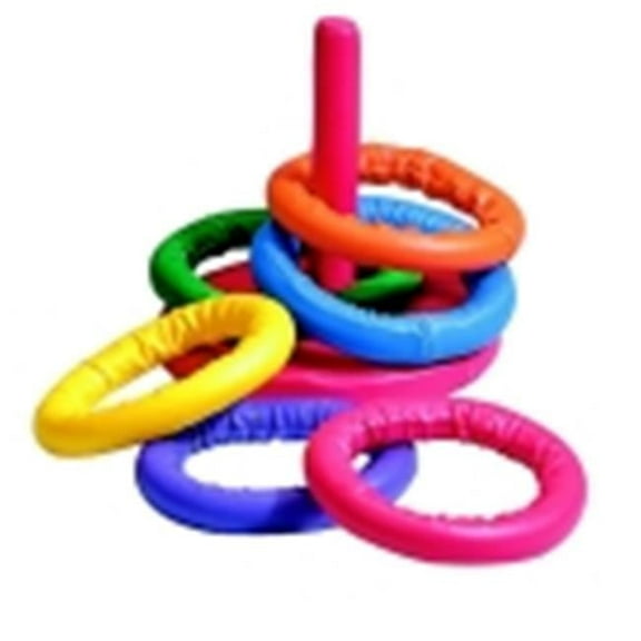 Soff-Ring Toss Game, Set 6 Rings & 1 Base With Post