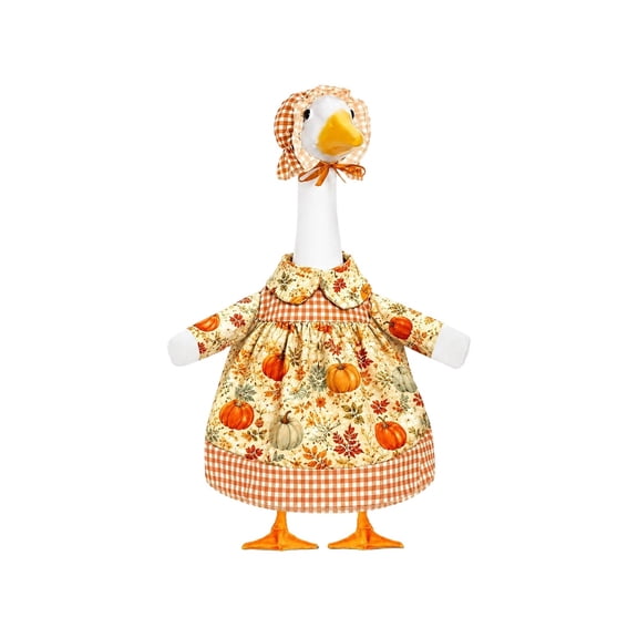 Fall Porch Goose Clothes Autumn Goose Clothes, Fits Cement Plastic Geese Statues, Thanksgiving Goose Costume for Yard Patio Lawn Outdoor Decor