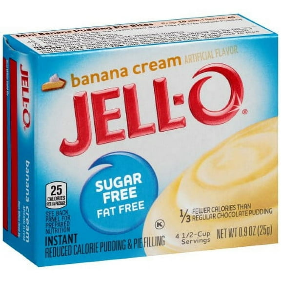 Jell-O Sugar Free Banana Cream Instant Pudding Mix (Pack of 2)