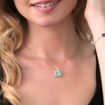 thumbnail image 2 of Gem Stone King 5.29 Ct Cushion Checkerboard Sky Blue Topaz 18K Yellow Gold Plated Silver Pendant, 2 of 4
