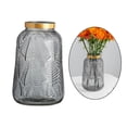 thumbnail image 4 of Jarrón de flores de vidrio, jarrón decorativo de flores secas para mesa, soporte para ramos gris, 4 of 9