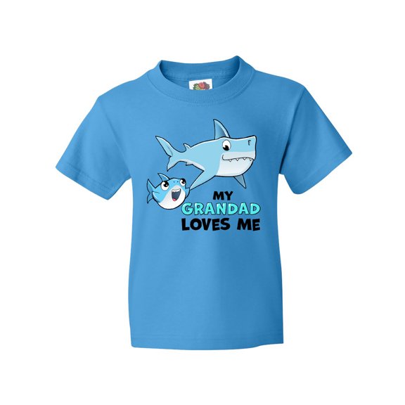 Inktastic My Grandad Loves Me with Cute Sharks Youth T-Shirt