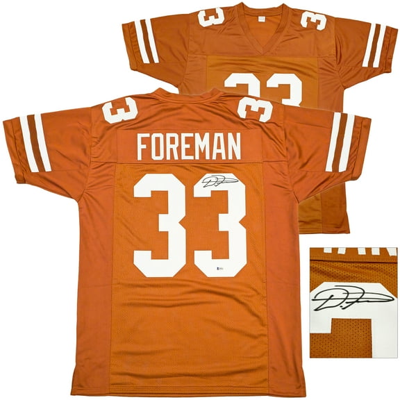 Texas Longhorns D'Onta Foreman Autographed Orange Jersey Beckett BAS Witness 229534