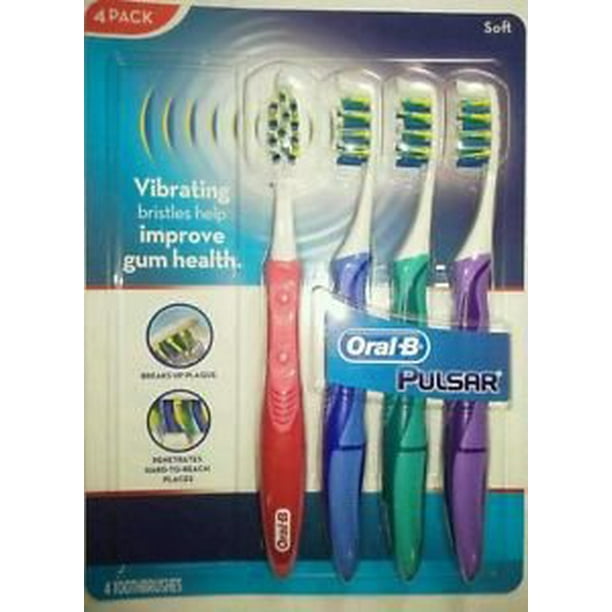 Afstotend spreiding belasting Oral-B 3D White Luxe 4 Pack Pulsar Battery Powered Toothbrushes (Medium),  Medium By Oral B - Walmart.com
