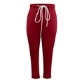 thumbnail image 4 of EDFBUYKRS Female Women Pants Casual Womens Sweatpants Tall 34 Inseam Casual Trousers with Drawstring Waist Ankle Pure Color Comfortable Pants for Everyday Wear S, 4 of 7