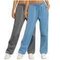 thumbnail image 2 of CaiJunJia Clearance No Boundaries 2 Pack Wide Leg Sweatpants for Women 2024 Casual Baggy Fleece High Waisted Joggers with Pockets, 2 of 6