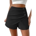 thumbnail image 2 of Pxiakgy Womens Shorts Dressy High Waisted Wide Leg Shorts Pleated Business Casual Work Trouser Shorts Lounge Summer Side Button Pleated Shorts with Pockets Dressy Summer Shorts for Women 2025 Relaxe, 2 of 5