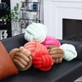 thumbnail image 3 of Knot Pillow Ball Round Throw Pillows Home Decor Cushion Decorative Aesthetic Throw Pillows，Coffee 8inch, 3 of 13