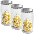 thumbnail image 1 of JS Gourmet - Set of 3 Embossed Glass Containers with Airtight Lid, 1700ml Capacity, 1 of 1