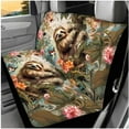 thumbnail image 3 of HUIACONG Cute Sloth Car Seat Covers Full Set with Steering Wheel Cover Coasters Center Console Cover Seat Belt Pads Headrest Cover Key Chain 14 Pcs Universal Car Accessories Interior, 3 of 8