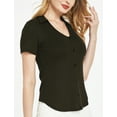 thumbnail image 2 of SSLR V Neck T Shirts for Women Short Sleeve tshirts Summer Tops Ribbed Tee Shirts, 2 of 8