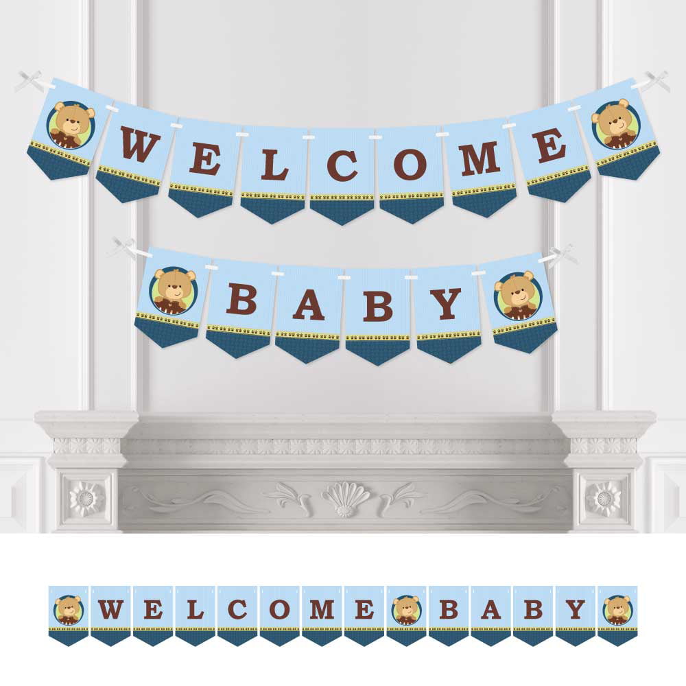 A New Baby Boy Teddy Bear Blue Foil Balloon Baby Shower Party Supplies 