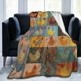 thumbnail image 2 of Kuscheln Chickens Throw Blanket Soft Lightweight Warm Fluffy All Season Flannel Blankets for Bed Living Room Home Decor, 2 of 8