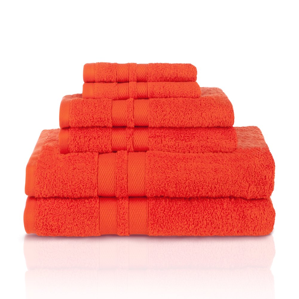 Impressions Ece Egyptian Cotton 6Piece Bath Towel Set, Tangerine