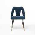 thumbnail image 4 of Dining Chairs Set of 2, Upholstered Dining Room Chairs with Gold Legs and Nailheads, Modern Velvet Chair Accent Side Chairs for Smaller Kitchens, Dining Room, Living Room, Blue, 4 of 7