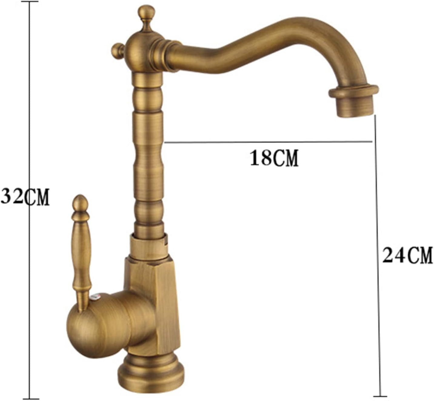 Vintage Sink Faucet Bathroom, Brass Sink Faucet Bathroom, Cold/Hot Water Basin Tap, Single Hole Single Handle Bathroom Sink Faucet, High