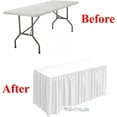 thumbnail image 2 of NEW 6' FT LONG FITTED TABLE DJ JACKET SKIRT COVER FOR TRADE SHOW - WHITE COLOR, 2 of 3