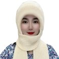 thumbnail image 2 of Winter Hat Scarf Set for Women,Warm Women Siamese Hooded Scarf Pocket Hat Long Scarf Shawl Wraps Coral fleece, 2 of 8