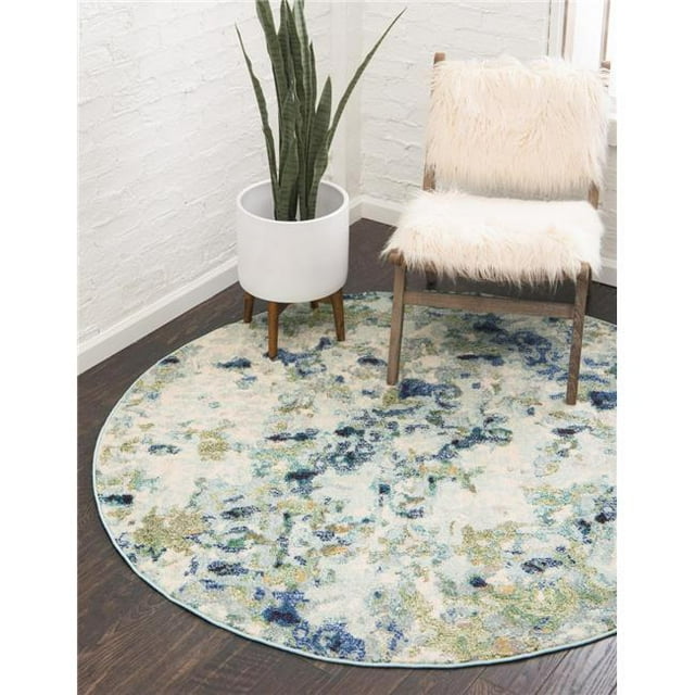 Unique Loom 3142231 6 x 6 ft. Champagne Chromatic Round Rug, Light Blue