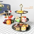 thumbnail image 2 of 3-Tier Dessert Cake Stand, Plastic Pastry Stand Small Cupcake Stand Cookie Tray Rack Candy Buffet Set Up Fruit Plate and Trays for Wedding Home Birthday Party Decor Serving Platter, 2 of 9