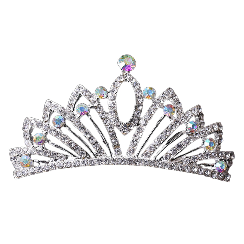 Gold Bridal Pageant Rhinestones Crystal Pearl Wedding Tiara Crown 8420 