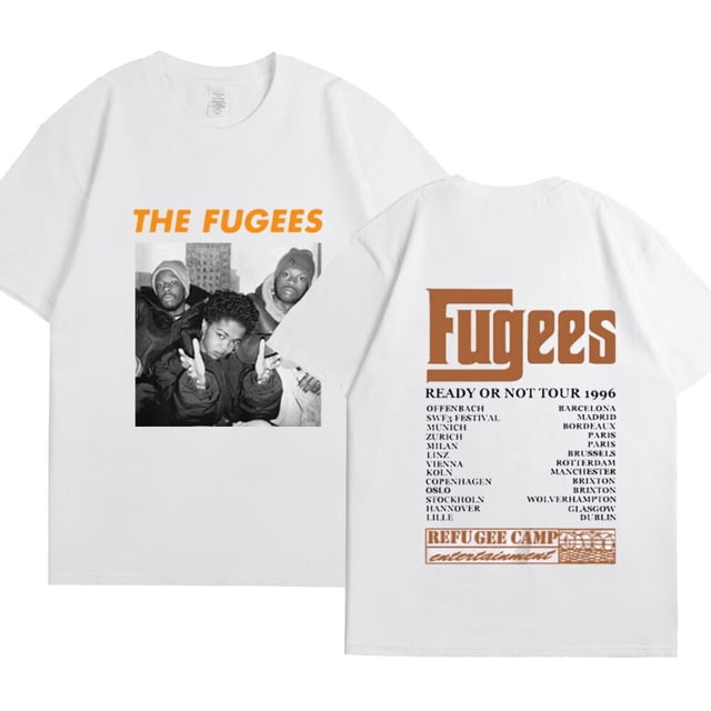 Camisetas con estampado de The Fugees Score para hombre, camisas de gran tamaño de Hip Hop, camisetas casuales de algodón puro, ropa de calle de manga corta, camiseta Unisex