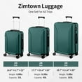 thumbnail image 2 of Zimtown 3-Piece Luggage Set with 8 Packing Cubes, Hard Shell Suitcases with Spinner Wheels TSA Lock, Green, 2 of 19
