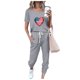 thumbnail image 3 of Mujeres Pantalones Traje de Moda Impreso de Manga Corta Cuello Redondo Cordón Superior Y Pantalones de Dos Piezas, 3 of 4