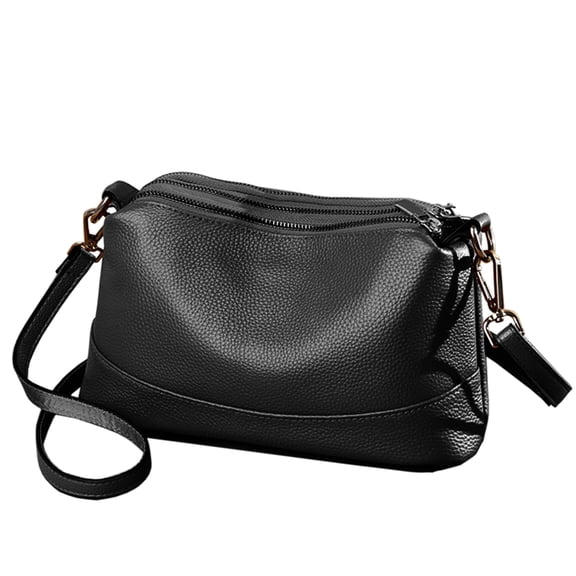 URSOFINE Women's Genuine Leather Crossbody Bag, Multi Compartment Shoulder Purse with Adjustable Strap, Lightweight Casual Sling Bag for Daily Use