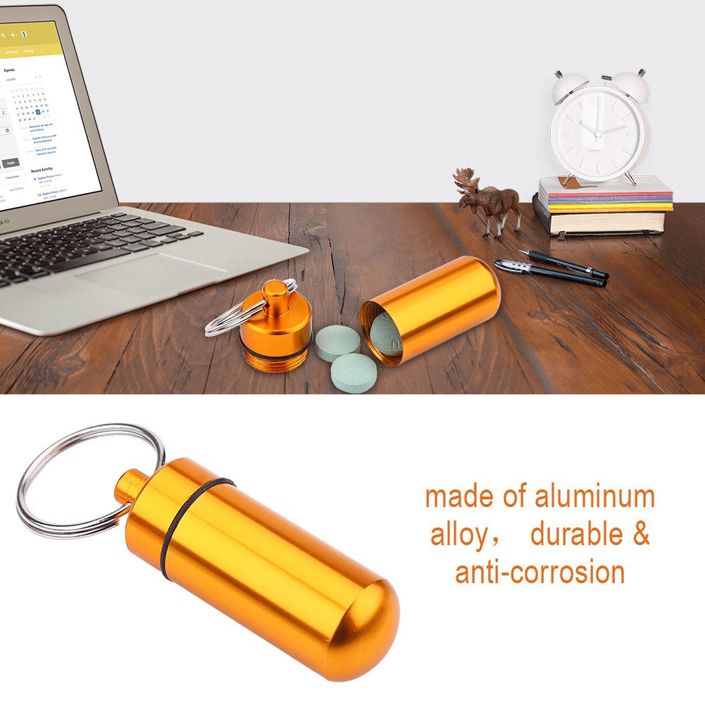 Fdit Pill Case,9pcs Waterproof Mini Aluminum Pill Box Case Organizer