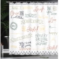 thumbnail image 3 of Ambesonne Adventure Shower Curtain, Happy Pattern of Words, 69"Wx75"L, Cadet Blue, 3 of 4