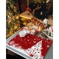 thumbnail image 6 of Christmas Placemats Set of 6, Red Xmas Tree Place Mats Christmas Balls Snowflakes Placemat Table Decoration for Kitchen Table Dinner Xmas Holiday Party Home Decor Indoor Outdoor 13x19 Inch, 6 of 9