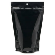 50 Pack Black 6" x 9.5" Stand Up Food Pouch Ziplock Mylar Smell Proof Bags