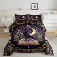thumbnail image 2 of Homewish Halloween Theme Full Size Comforter Sets, Crow Magic Book Bedding Comforter Set, Black Reversible 3 Pieces, 1 Comforter and 2 Pillowcases, 2 of 6