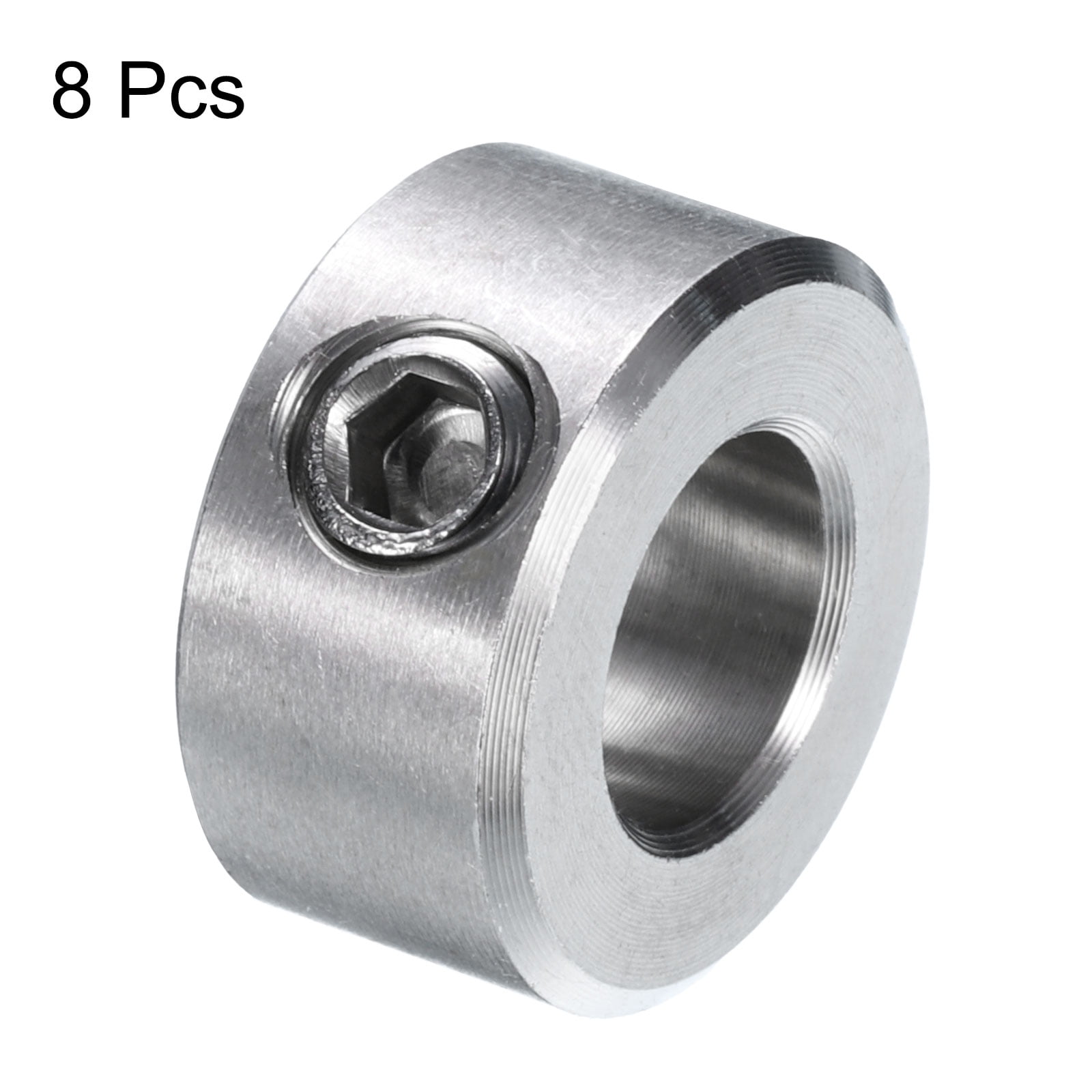 8 Pack Set Screw Collars 3/8" Bore 304 Stainless Steel Shaft Collars, 3/4" OD, 3/8" Width Axle Collar Clamp