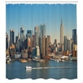 thumbnail image 3 of Ambesonne Urban Shower Curtain, NYC Skyline River Scenery, 69"Wx70"L, Blue Brown, 3 of 3