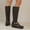 Brown, variant on Bnwani Women Boots New Winter Fashion Toe Flat Knee-High Versatile Casual Boot Black Size 5.5