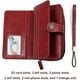 thumbnail image 4 of Cartera para pasaporte de viaje con bloqueo RFID, porta pasaporte familiar, color vino tinto, 4 of 5