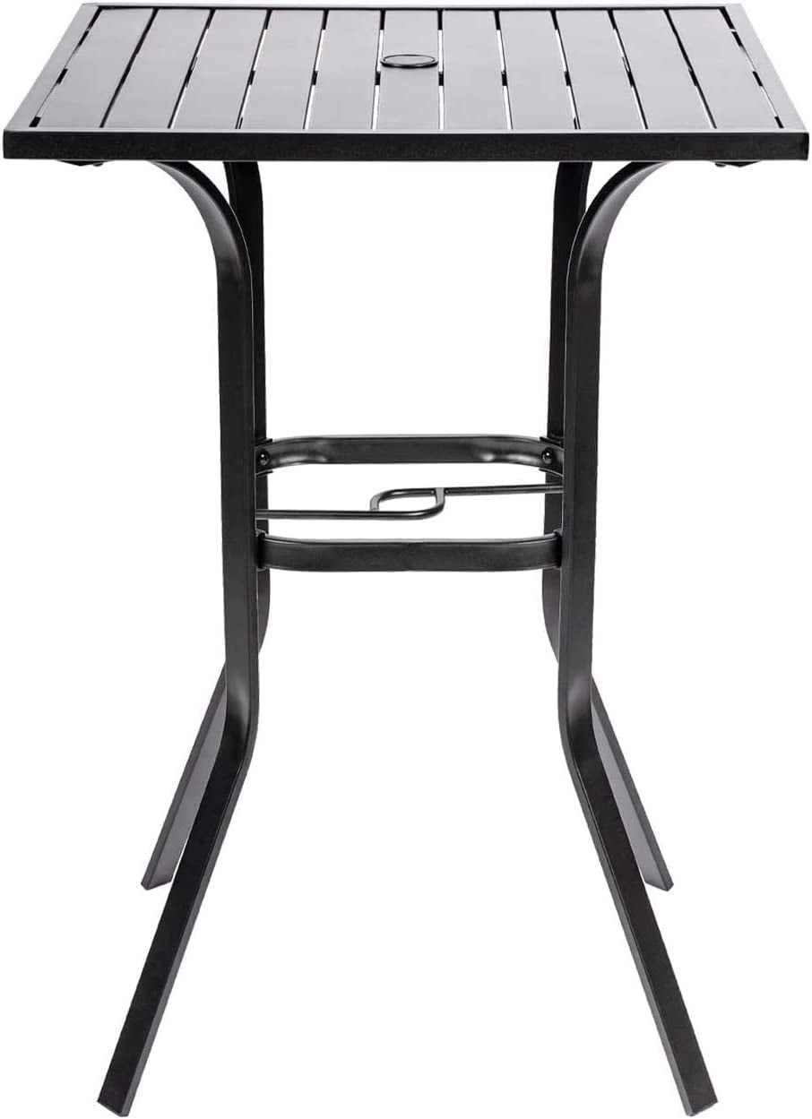 Patio Height Bar Table, Outdoor Bistro Square High Top Dining Table