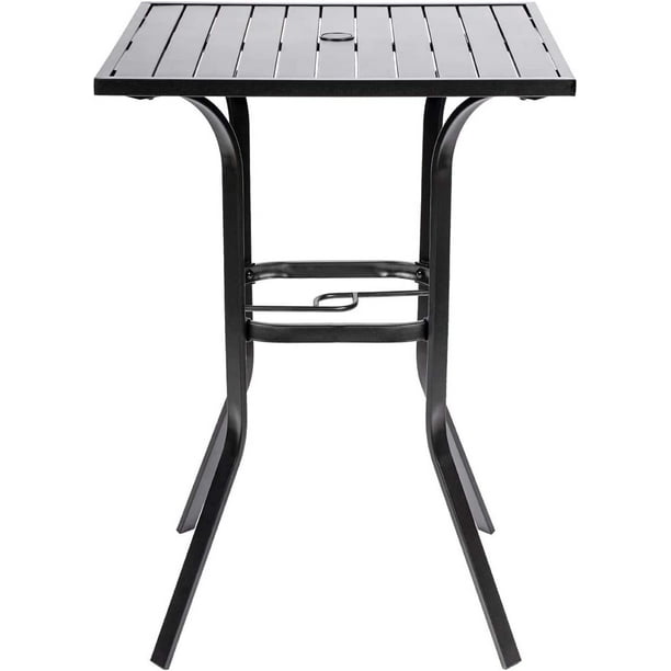 Patio Height Bar Table, Outdoor Bistro Square High Top Dining Table