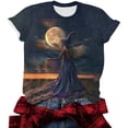 thumbnail image 5 of ersvoioy Halloween Shirt Women Funny Print Shirts Fashion Crewneck Halloween Short Sleeve Graphic Tees Fall Holiday Party Family T-Shirts Tops Multicolor XXXXXL, 5 of 6
