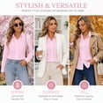 thumbnail image 7 of Womens Button Down Shirts Lapel Long Sleeve Blouses Business Work Shirt Dressy Casual Collared Tops, 7 of 7