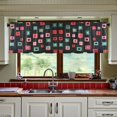 thumbnail image 3 of Yayeee Kitchen Curtains Tier Set of 2 Light Filtering 57"x24" Over Sink Window Panels, Red Block Pattern, 3 of 7