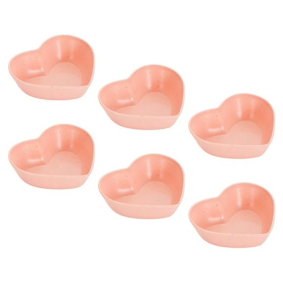 6PCS Wheat Straw Seasoning Dish Household Kitchen Creative Dipping Snack Dish Plastic Small Plate Tableware