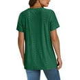 thumbnail image 5 of Jamicy Womens T Shirts Gift for Women Womens Summer Tops Trendy 2025 Eyelet Crossed V Neck T Shirts Loose Casual Short Sleeve Shirts Fashion, 5 of 7