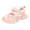 Pink, variant on GiLiling Girls Closed-Toe Sandals, Breathable Mesh Synthetic Upper Pearl Bow Detail Adjustable Ankle Strap Non-Slip Thick Sole, Summer Casual Footwear (Purple, 3.5-4 Years)