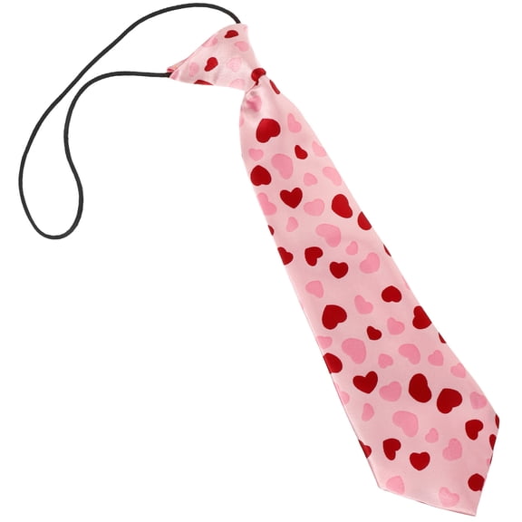 LOLIPPYY 1Pc Valentine's Day Apples Pattern Tie Pink Polyester Festive Party Supply
