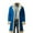 Blue, variant on Christmas Trench Coat Men Solid Color Windbreaker Long Sleeve Notched Collar Long Jacket Wih Pockets Pea Coat Warm Winter Overcoat Red M